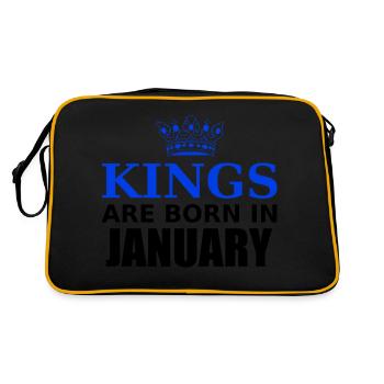 kings are born in january - Retro Tasche - Schwarz/Gold - Hinten