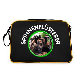 Vogelspinne / Spinnenflüsterer - Retro Tasche - Schwarz/Gold - Hinten