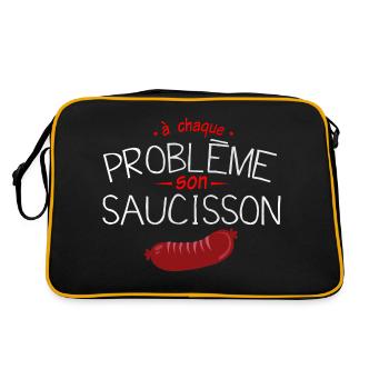 humour probleme saucisson citation drole - Sac Retro - noir/or - Dos