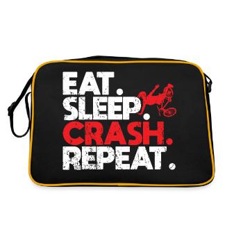 Eat Sleep Crash Repeat Bicycle Crash Cycling - Retro Bag - black/gold - Back
