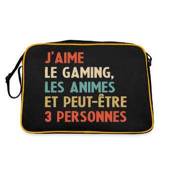 Humour jeux video Gamer Geek Anime Japonais Manga - Sac Retro - noir/or - Dos