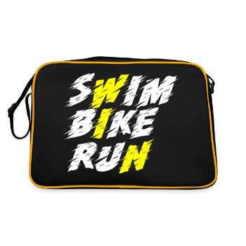 Triathlon Swim Bike Run - Retro Tasche - Schwarz/Gold - Hinten