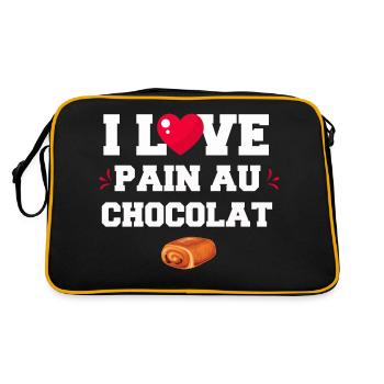 I Love pain au chocolat. cadeau humour - Sac Retro - noir/or - Dos