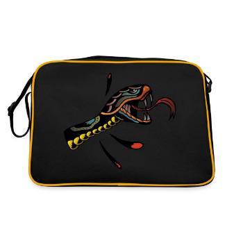 serpent vipere langue tatouage old school tattoo - Sac Retro - noir/or - Dos