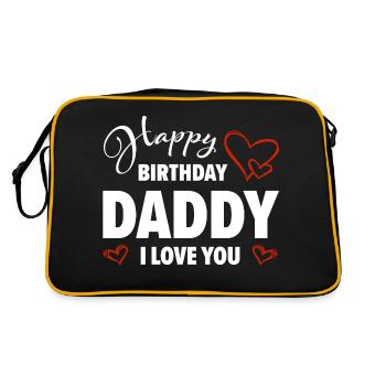 Joyeux anniversaire Papa T’aime Bébé Cadeau - Sac Retro - noir/or - Dos