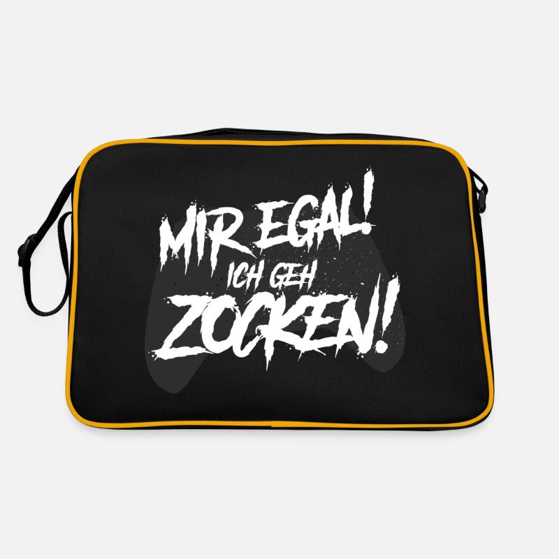mir egal ich geh zocken, gamer, computer, fun Retro Tasche