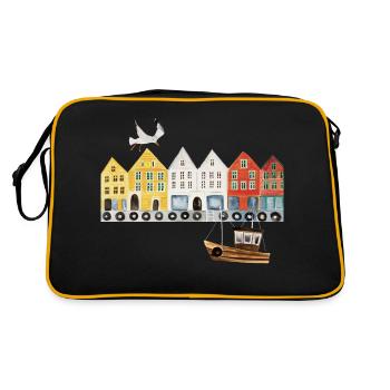 Bergen Norvège - Sac Retro - noir/or - Dos