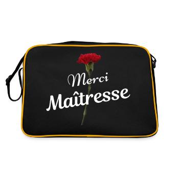 Merci maîtresse cadeau reconnaissance institutrice - Sac Retro - noir/or - Dos