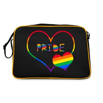 Love Heart LGBT rainbow Pride - Retro Bag - black/gold - Back