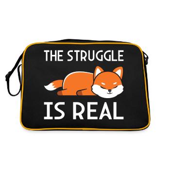 The Struggle is real - Retro Bag - black/gold - Back