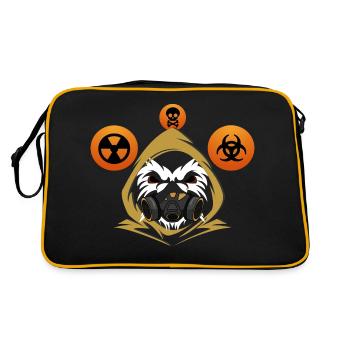 Mysterious creature with gas mask - Retro Bag - black/gold - Back