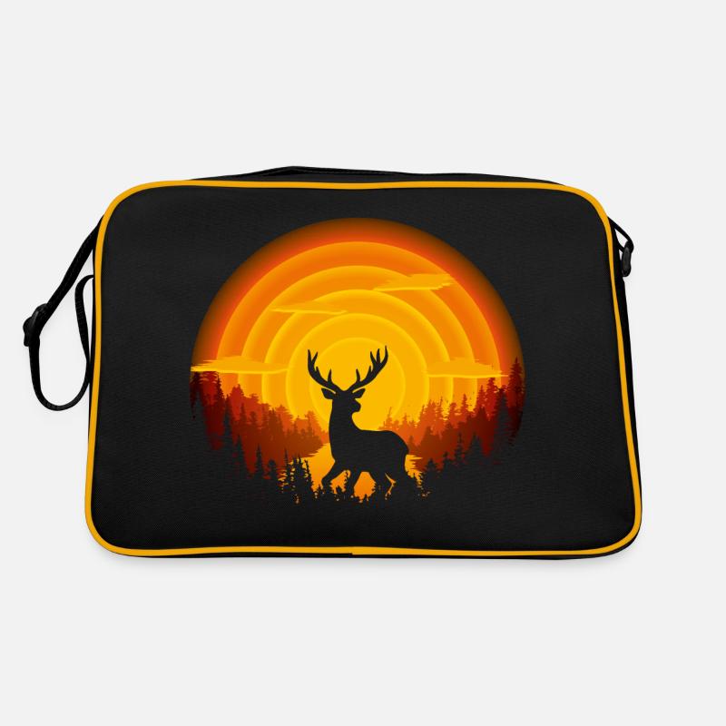 Hirschschatten - Retro Tasche - Schwarz/Gold