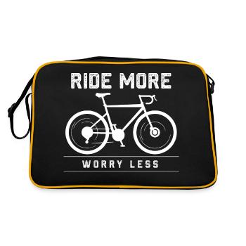 rider more worry less Design for a bicycles lover - Retro Bag - black/gold - Back