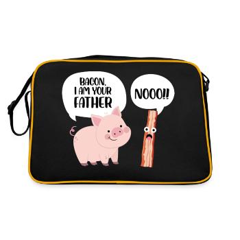 bacon I am your father Design for a pig and bacon - Retro Bag - black/gold - Back