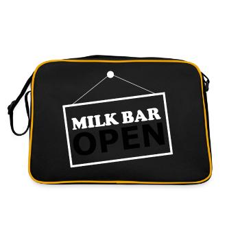 Milk Bar open - Retro Tasche - Schwarz/Gold - Hinten
