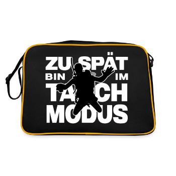 taucher tauchschule diving tauchsport tauchmodus - Retro Tasche - Schwarz/Gold - Hinten