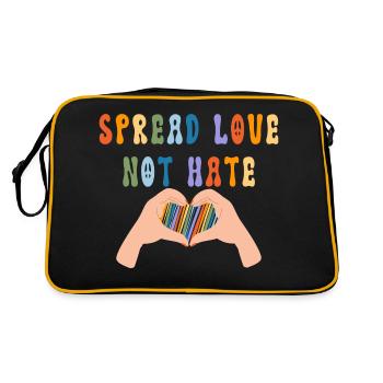 Spread Love Not Hate - Retro Bag - black/gold - Back