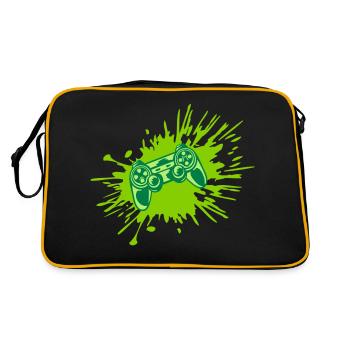 Farbklecks Konsole Retro Controller - Retro Tasche - Schwarz/Gold - Hinten