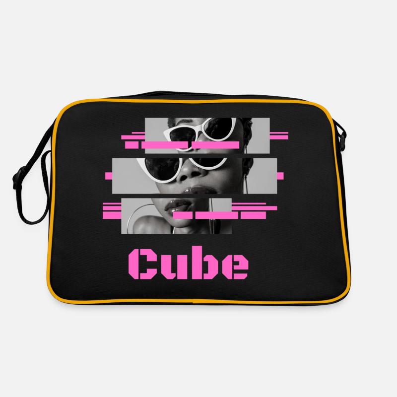 Sonnenbrille "Pink" Cube Retro Tasche