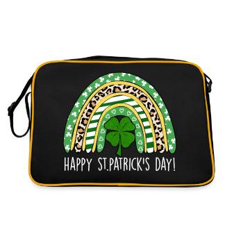 Happy St. Patrick´s Day Saint Patrick Irland Irish - Retro Tasche - Schwarz/Gold - Hinten
