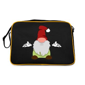 siebenter Weihnachtswichtel - Retro Tasche - Schwarz/Gold - Hinten