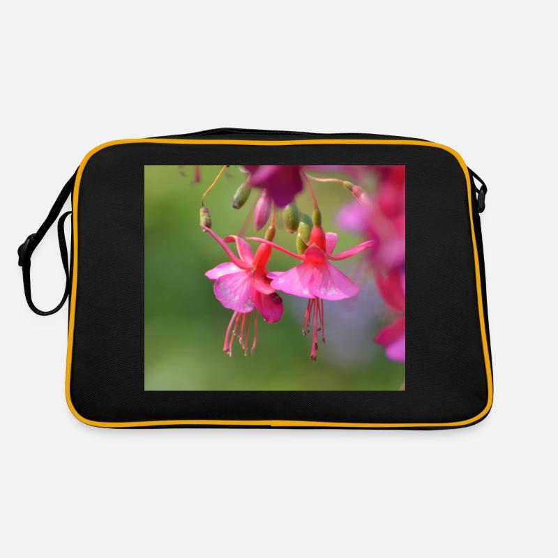 rosa blume - Retro Tasche - Schwarz/Gold