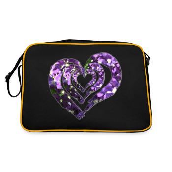 Cœur 3 fois - Sac Retro - noir/or - Dos