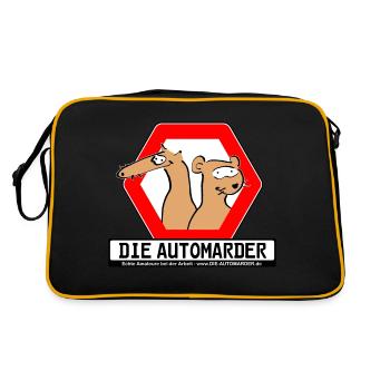 Die Automarder - Retro Tasche - Schwarz/Gold - Hinten