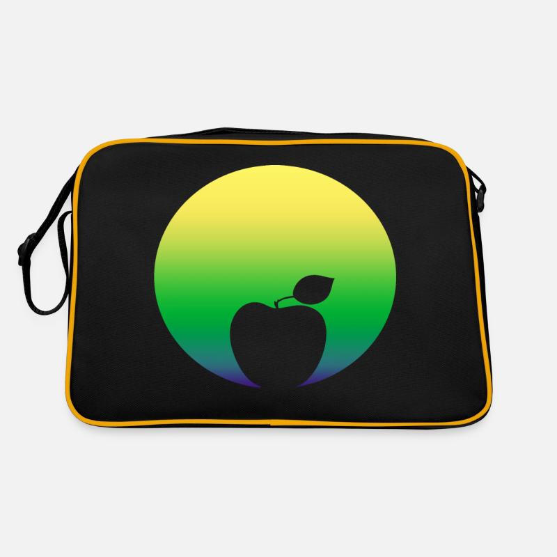 Apfel in gruen Retro Tasche