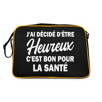 j ai décidé d être heureux - Sac Retro - noir/or - Dos
