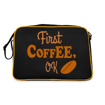 Café! Premier café, amateur de café, accro au café - Sac Retro - noir/or - Dos