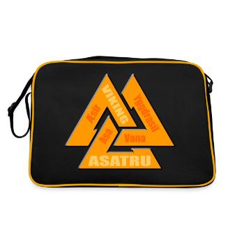 Odins Valknut - Retro Tasche - Schwarz/Gold - Hinten