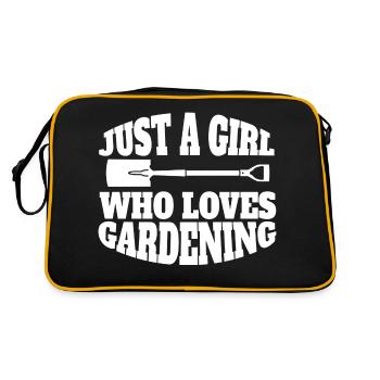 Gardener Garden Girl Orchard Hobby Gardener - Retro Bag - black/gold - Back
