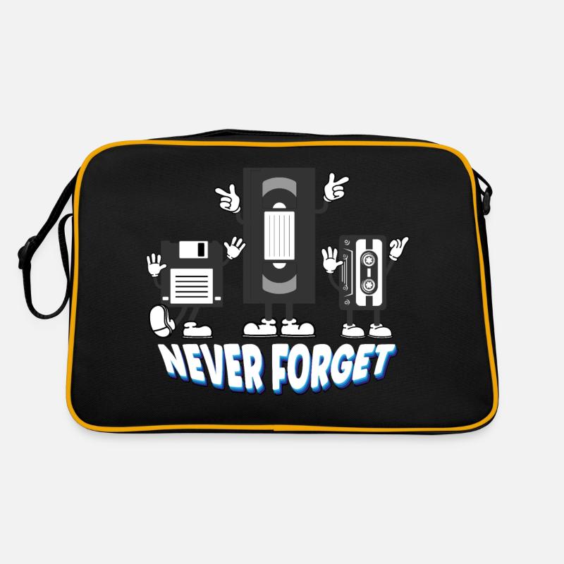 Never forget disk vhs casette - good old times Retro Tasche