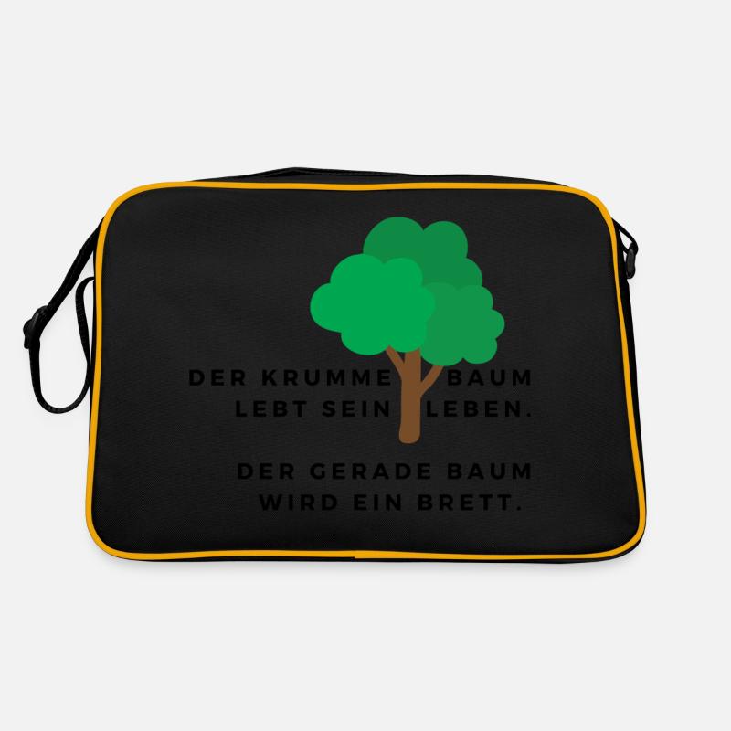 Der krumme Baum - Retro Tasche - Schwarz/Gold