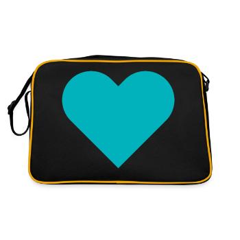 Ich liebe dich - Retro Tasche - Schwarz/Gold - Hinten