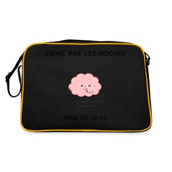 J'aime pas les gens pas beaux mais toi ça va - Sac Retro - noir/or - Dos