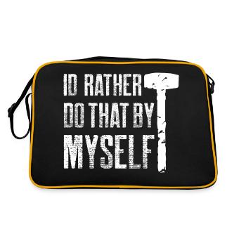 Id rather do that by myself Design - Retro Bag - black/gold - Back