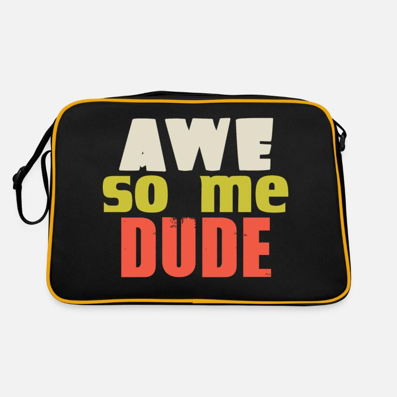 AWE SO ME DUDE - Retro Bag - black/gold