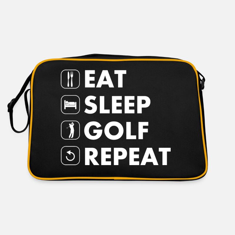 Golf eat sleep repeat weiß Retro Tasche