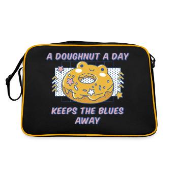 Un beignet par jour éloigne le blues Amateur de beignets - Sac Retro - noir/or - Dos