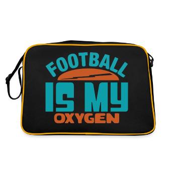 FOOTBALL IS MY OXYGEN - Retro Bag - black/gold - Back