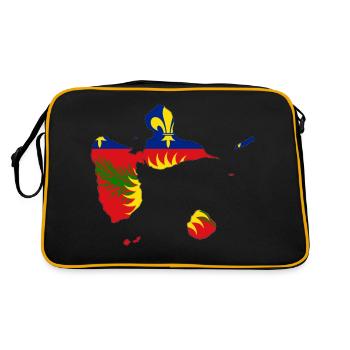 Carte de la guadeloupe - Sac Retro - noir/or - Dos