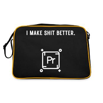 I Make Shit Better. Video Editing & Video Cutter - Retro Bag - black/gold - Back