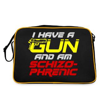 I Have A Gun And Am Schizophrenic - Retro Bag - black/gold - Back