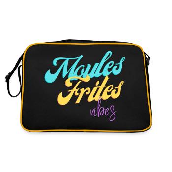 Moules frites vibes tee shirt humoristique chti - Sac Retro - noir/or - Dos