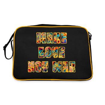 make love not war mushroom - Retro Bag - black/gold - Back