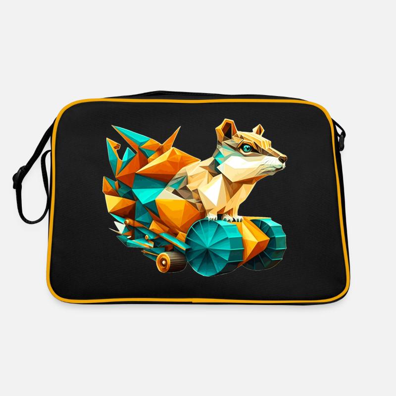 Cône 3D avec roues pixel art en aspect polygonal Sac Retro