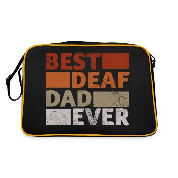 Best Deaf Dad Ever - Retro Tasche - Schwarz/Gold - Hinten