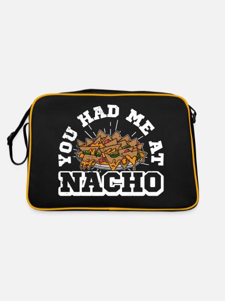 Mexico Nachos Jalapenos Cheese Mexican cuisine - Retro Tasche - Schwarz/Gold - Hinten